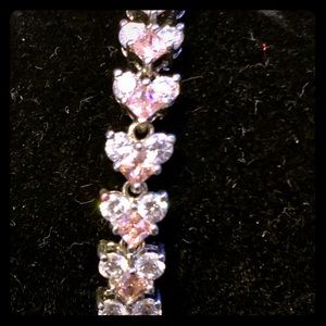 Zircon 925 Silver Necklace heart shaped